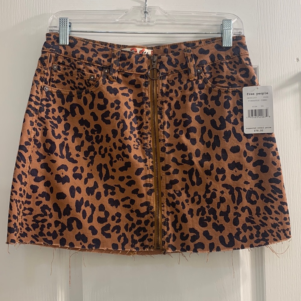 Free People Leopard Skirt